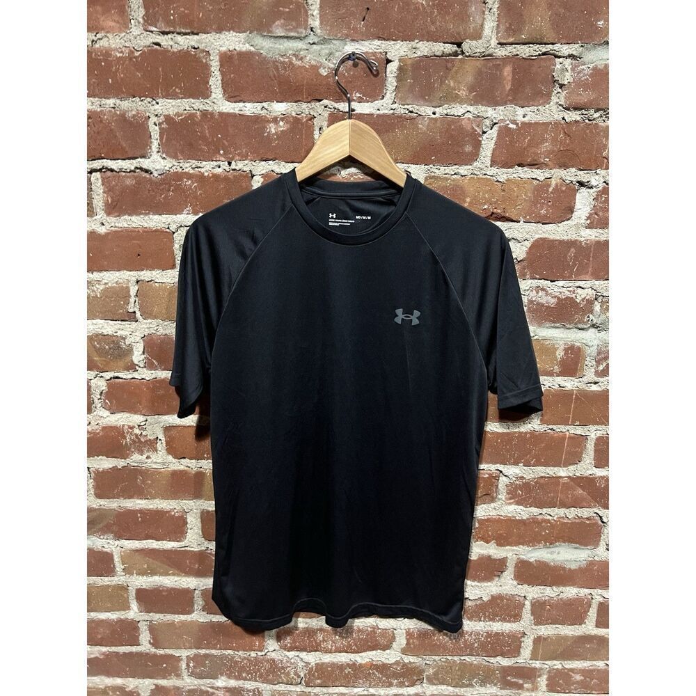 Under Armour Mens Black Short Sleeve Athletic Workout Shirt Size Medium